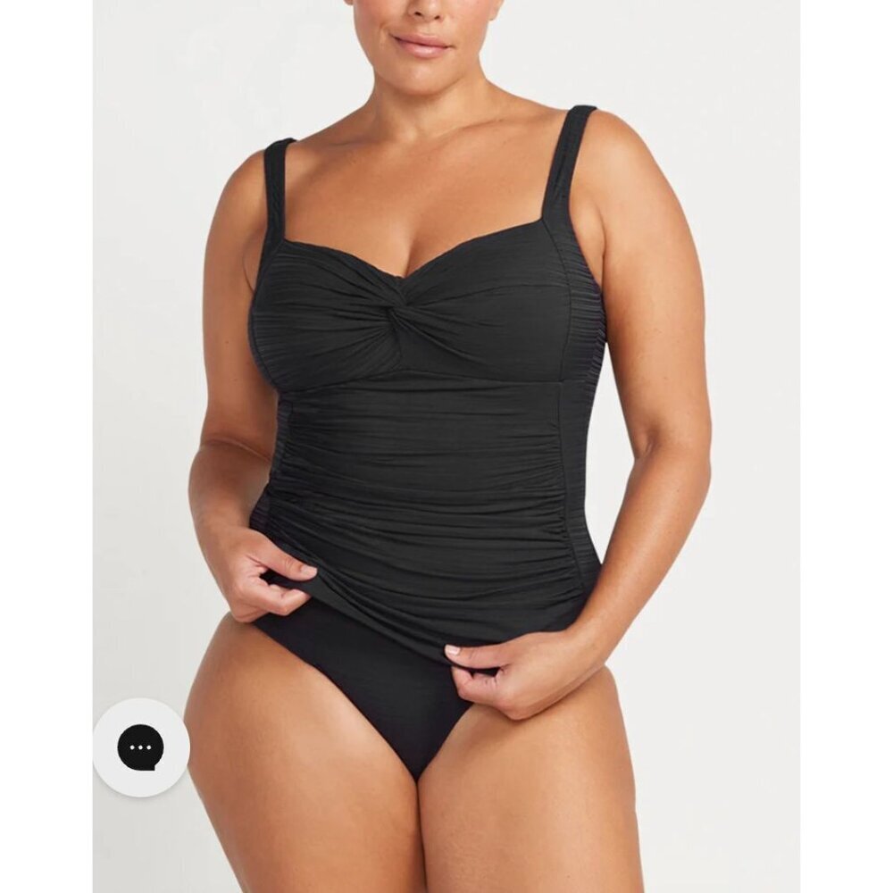Artesands NWT Black Aria Botticelli Multifit Cup Tankini Top Size 20+ C-DD Cups